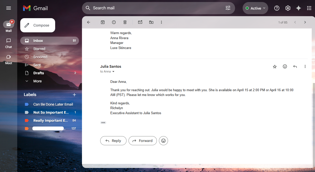 Email Sample 2